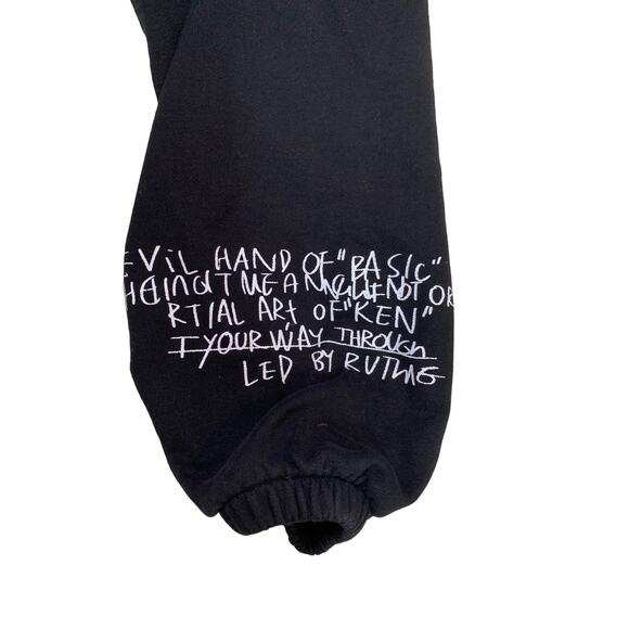 Taka Original Womens Sz Small Jogger Sweatpants Black Y2K Graphic Art Drawstring - Picture 5 of 9